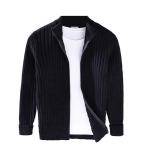  кардиган вязаный свитер мужской воротник имеется стиль осень-зима длинный рукав полный Zip внешний с высоким воротником сохранение тепла легкий мягкий ощущение теплый 