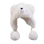 ショッピング耳あて 着ぐるみキャップ かぶり物 シロクマ パイロットキャップ 耳あて 可愛い ポンポン付き トラッパー 飛行帽 防寒帽 裏起毛 ふかふか 厳冬