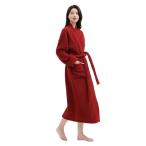 ナイトガウン バスローブ レディース 前開き 冬服 通気性 吸水速乾 保温性 vネック シンプル 厚手 浴衣 カップル 男女兼用 あったか