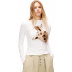 長袖Tシャツレディースハイネック猫...