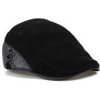 レザー ハンチング帽子 メンズ ヨーロッパスタイル パッチワーク ニュースボーイ ハット カジュアル 英国スタイル 若者 高齢者 帽子