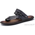 ビーサン メンズ ビジネス 夏 ビーチスリッパ 2WAY 滑り止め 丈夫 履きやすく 合成皮革 ストラップ付き おしゃれ 軽量 柔らかい