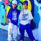 キッズ ダンス 衣装  女の子 男の子 青と白 トップス パンツ 韓国 ヒップホップ レディース hiphop 運動会 応援団 ジャズダンス 練習着