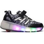  детский ролик skate многофункциональный спорт обувь TPR + PU LED свет обувь для взрослых повседневная обувь 