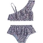 水着 女の子 セパレート水着 ヒョウ柄 フリル スイミング 水着 競泳水着 人気 体型カバー 水着 可愛い ベビー水着 スクール 水着