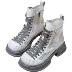 ショッピングブーツサンダル サマーブーツ ブーツサンダル レディース 夏用ブーツ メッシュ 滑り止め 通学 歩きやすい 5cmアップ サイドジップ お出かけ 足細