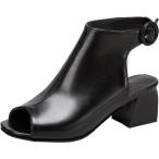 ショッピングブーツサンダル オープントゥ 夏ブーツ レディース チャンキーヒール ブーツサンダル サイズ多い