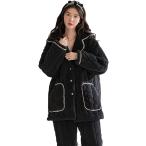 パジャマ レディース 冬 ルームウェア 上下セット 長袖 ロングパンツ フランネル 厚手 キルティング 中綿入り 保温 暖かい 前開き
