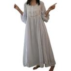 ネグリジェ パジャマ ワンピース レディース 花柄刺繍 ルームウェア 長袖 ロング丈 ルームワンピース ネグリジェ お姫様 かわいい 姫系