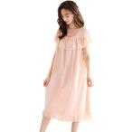 夏 ネグリジェ 可愛い 大きいサイズ 半袖 綿 姫系 レース ルームウェア ワンピース レディース 部屋着 柔らかい 大人 薄手 通気