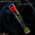 ボトルフラワー バラ1本 プリザーブドフラワー バラ 誕生日 プレゼント 結婚 記念日 プロポーズ 薔薇 1輪 ガラスドーム入り 枯れない花 母の日ギフト