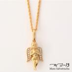 ネックレス メンズアクセサリー K18GP エンジェル チャーム S ゴールド チェーンセット 【MS-13】 チェーン付き 天使 幸運 18K ゴールド 金 ペンダント ギフト