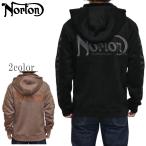 ショッピングスウェード ノートン Norton 服 アパレル 253N1307 ポリスウェード 裏ボア ジップパーカー フーディ スウェット カジュアル メンズ