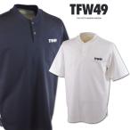 TFW49 半袖ポロシャツ ゴルフウェア LUXURY NOCOLLAR POLO メンズ 春夏用 紺 白 M L LL t102510022