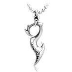 ネックレス ステンレス メンズ ペンダント シンプル 炎 火 ファイヤー モチーフ かっこいい 男性 ...