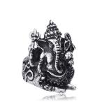リング 指輪 メンズ ステンレス サージカルステンレス エレファント 象 像 神様 立体 ユニーク ユニセックス プレゼント シルバー インド アジアン