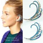 Yahoo! Yahoo!ショッピング(ヤフー ショッピング)ウェーブ ピアス カフ ビンテージ マリン ラインストーン 可愛い アクセサリー 大人可愛い ガーリー シルバー ゴールド ハロウィン プレゼント