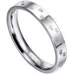 HAWSON リング メンズ 指輪 レディース 猫 肉球 幅4mm 結婚指輪 おしゃれ指輪 人気 小物アクセサリー かわいい シンプル (シルバー)