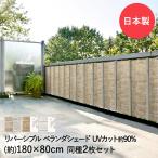リバーシブル ベランダ シェード 180cm×80cm 2枚セット 明和グラビア 日本製 | 目隠し おしゃれ 目隠しシート 日よけ サンシェード オーニング 日よけシ