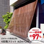 4段階スリットシェード 2m×2m ワタナベ工業 | すだれ 屋外 目隠し よしず シェード オーニング 日よけ 窓 遮光 サンシェード 省エネ エコ