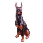 【※送料無料】ドーベルマン/陶器製/置物/犬/玄関オブジェ/高さ約80cm/犬の置物/陶器オブジェ/犬/アウトレット品/未使用品※別倉庫発送