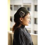 リボンコサージュ付きベレー帽　レディース　秋冬　