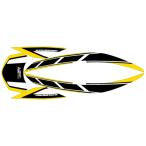 ショッピングステッカー ステッカー デカール MDF グラフィックキット サイドカバー ストロボPイエロー シグナス グリファス