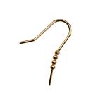 [1 шт продажа ] серьги детали 18 золотой желтое золото крюк серьги детали есть .. имеется мяч цепь приложен диаметр провода 0.60mm длина 15.0mmlK18YG драгоценный металл 