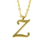 ペンダントトップ サージカルステンレス Z イニシャルのペンダント 金色 チェーン付属 アルファベット 文字