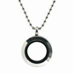 ペンダントトップ サージカルステンレス 写真や小物を入れられるガラス蓋のネジ式ロケットペンダント 縦26.0mm 銀色 チェーン付属