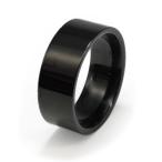  кольцо хирургический нержавеющая сталь простой . Flat кольцо ширина 8.0mm чёрный 