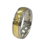 指輪 チタン センターラインゴールドの甲丸リング 幅6.0mm 銀色 シルバー 金色 ゴールド｜Titan アクセサリー レディース メンズ