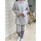 スウェット 裏起毛 裏毛 起毛 ロンT ラウンドネック 長袖 チュニック ミニワンピース トップス