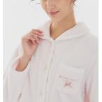 ショッピングモコモコ ナルエー パジャマ ルームウェア 暖か ふわふわ もこもこ 冬 スノーパウダー 無地 襟付き 前開き モコモコ 上下セット あたたかい ピンク 82401 スポットセール