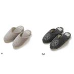 ナルエー　スリッパ 　ルームシューズ　ヒール　イニシャル刺繍　モダン　オシャレ　暖か　モケット