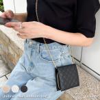 お財布ショルダー レディース お財布バッグ お財布ポシェット 軽い 二つ折り財布 かぶせ コンパクト 斜めがけ 肩掛け キルティング チェーンストラップ