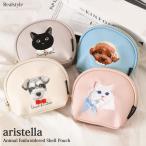 ショッピングアリス aristella アリステラ ポーチ 小物入れ 小さめ レディース 軽い マチ付き 自立 ファスナー 旅行 アトリエ・ポピン アニマル 刺繍 爆買