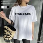 ショッピング韓国ファッション Tシャツ 半袖 ロゴプリント 夏 レディース トップス コットン 綿 カジュアル 韓国ファッション 薄手 おしゃれ カジュアル カットソー