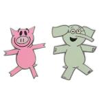 [Out of Print] Mo Willems / Elephant &amp; Piggie Enamel Pin Set