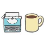 [Out of Print] Typewriter and Coffee Enamel Pin Set