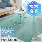 ラグ 夏用 冷感 4畳 夏用ラグ 洗える 接触冷感 抗菌 防臭 防ダニ ラグマット カーペット 夏ラグ / オアシス 190×300 cm