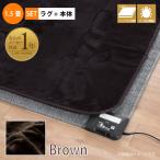 ホットカーペット 1.5畳 ラグ カバー 本体 セット 抗菌 防臭 防ダニ 130×185cm メーカー1年保証 省エネ ブラウン ライトキャスト 父の日