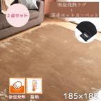 ホットカーペット 遠赤外線 速暖 2畳 カバー付き 抗菌 防臭 防ダニ 本体サイズ約176×176cm カバー_約185×185cm ピア ブラウン 母の日