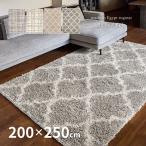 ラグ マット カーペット 3畳 200×250cm ウィルトン織 厚手 シャギー ホットカーペットカバー ナチュラル モロッカン ケジャ・ラリス