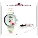 ミニワールド　デコウオッチ　かわいい　3D　メルヘン　てんとう虫　バラ　レディース　腕時計