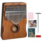 カリンバ 親指ピアノ kalimba 17キームビラ指ピアノ 楽器 ポータブルマリンバ 初心者セット 日本語マニュアル(コーヒーの色)