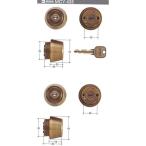 美和ロック　MIWA　Ｕ９ ＴＥ２４シリンダー　ＳＡ色　２個同一（MIWA　Ｕ９　TE24．CY　SA　1K2L）　鍵数６本　【在庫品】