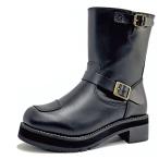 ワイルドウィング(WILDWING) 厚底イーグル ブラック 24.5cm 本革バイクブーツ おしゃれ 街歩きにも最適 初心者にもお勧め