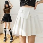  юбка-брюки боковой Zip останавливать юбка в складку Short высокий талия A линия мини-юбка девочка женский мода симпатичный одноцветный лето 