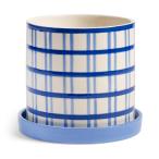 &Klevering アンドクレベリン プランター&ソーサー CRASH GRID 高さ16cm セラミック製 陶器 植木鉢 プランター